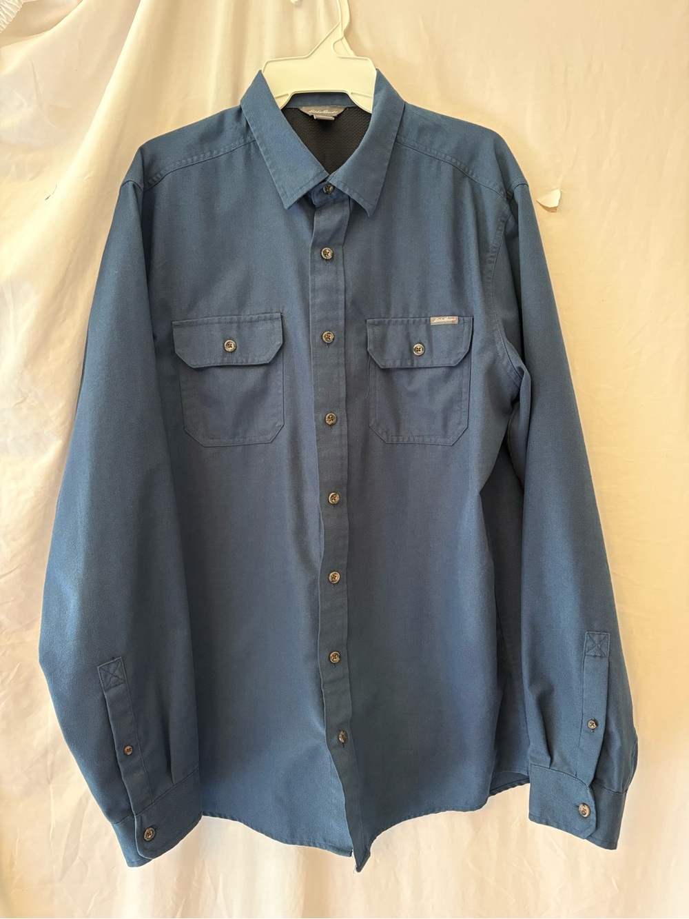 Eddie Bauer Men's Slate Blue Button-Down Workshirt